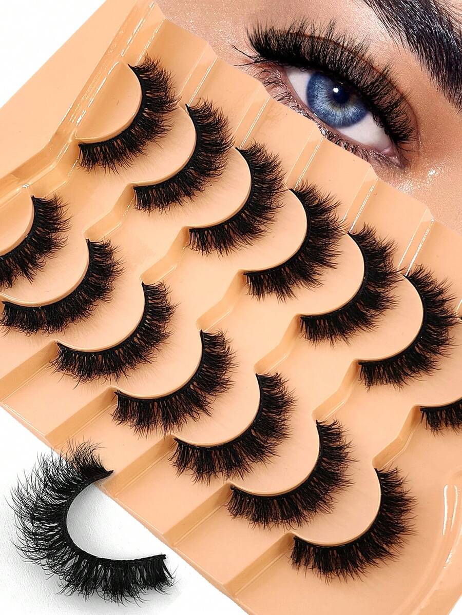 7 Cặp Lông Mi Thủ Công Không Độc Ác Lông Mi Giả Manga Lông Mi Giả Lông Mi Mắt Mèo Lông Mi Giả Tự Nhiên Toàn Bộ Lông Mi Nối Dày Dụng Cụ Trang Điểm Thiết Yếu Khi Đi Du Lịch, Lông Mi Tự Nhiên Mềm Mại Có Thể Tái Sử Dụng Lông Mi Giả Trang Điểm ﻿ - màu đen - Xem 1