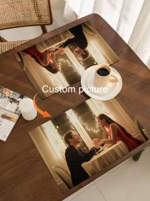 1 szt. spersonalizowanych wzorzystych podkładek, odpowiednich na kolacje przy świecach, rocznice, przyjęcia urodzinowe, podkładki z dowolnym wzorem, wyjątkowy prezent dla ukochanej osoby