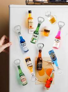 Multi-Piece Set Of Funny Bottle Openers, Simulated Beer Bottles, Fridge Magnets, Beer Bottle Openers, Creative 3D Magnets, For Outdoor, Camping, Gift For Father