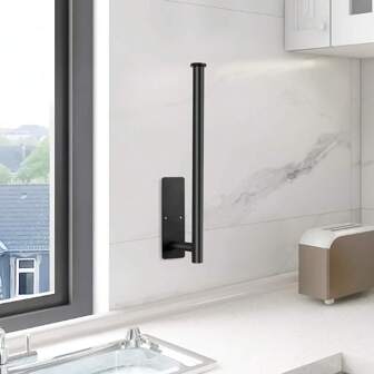 Supporto per rotoli di carta assorbente da montare sotto i mobili della cucina, portarotolo di carta assorbente per asciugamani da bagno, in acciaio inox da montare a parete, utilizzabile con adesivi e viti, decorazione estiva per il bagno
