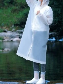 Long EVA Unisex Raincoat, Thickened Waterproof Rain Coat, Women Men Hooded Raincoat,Waterproof, Windproof, Quick-Dry, And Breathable - Ideal For Cycling, Hiking, And Outdoor Adventures, Back To School Supplies