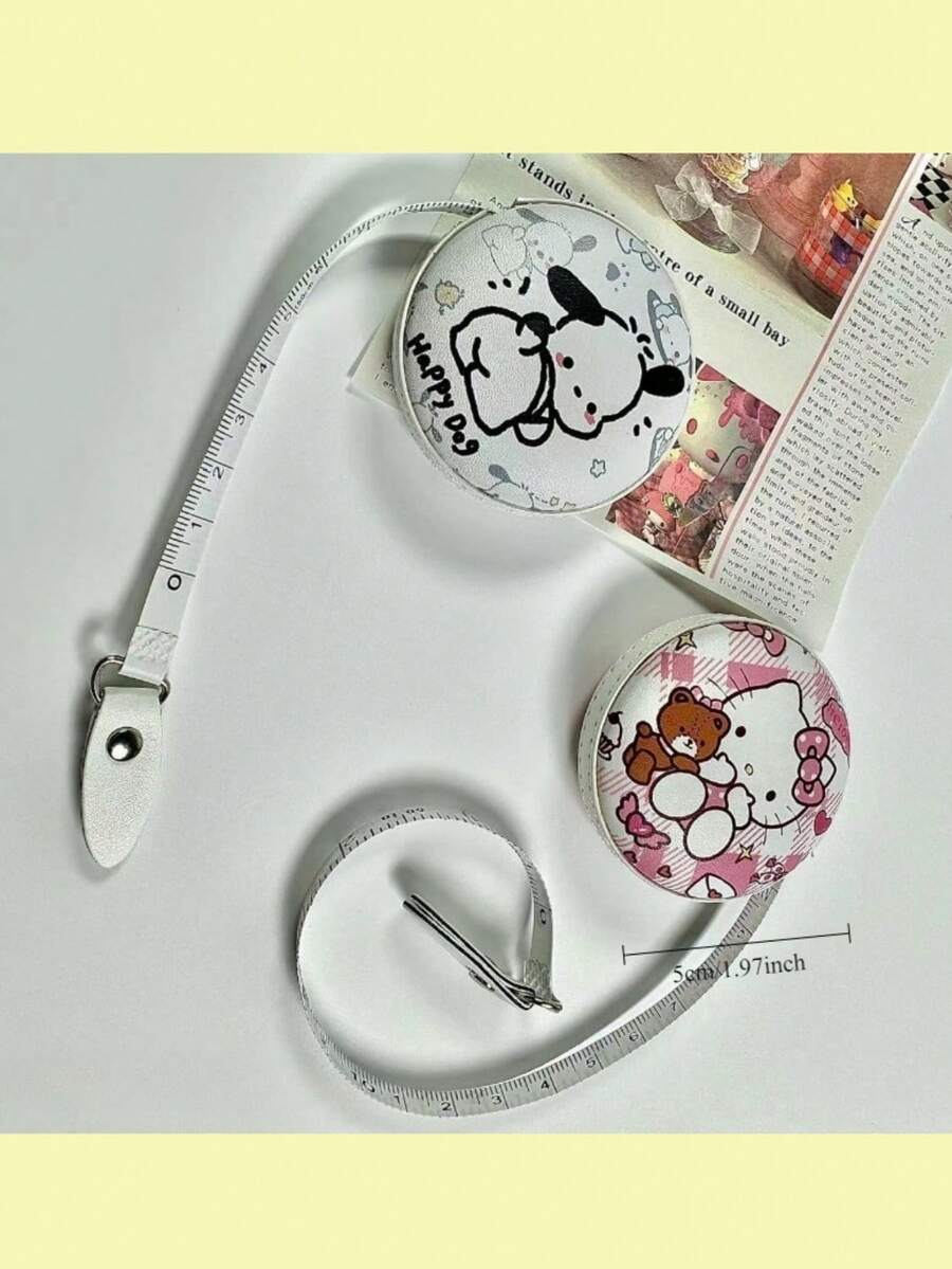 Sanrio Printed Round Soft Ruler, Portable Tape Measure For Measuring