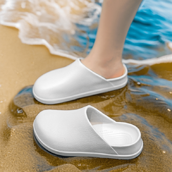 Unisex Round Toe Slippers For Spring, Summer, Winter, Anti-Slip Wear-Resistant For Home, Kitchen, Doctor, Nurse, Worker, Black, Outdoor Beach Casual, Couples, Extra Wide Slippers, Protective Shoes, Work Shoes