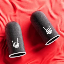 2 Peças Manguitos para Dedos de Celular para Jogos | Manguito de Dedo Respirável Anti-Suor para Jogos | Manguitos para Polegar em Jogos Móveis | Dedeiras de Jogador, Padrão de Esqueleto