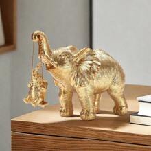 1 pieza Estatua de elefante, decoración de elefante dorado y plateado que trae buena suerte, salud y fuerza. Regalo de elefante para mujeres, regalo para madres. Adorno adecuado para decoración del hogar, decoración del dormitorio, oficina y estudiantes, mejor regalo de Navidad, invierno - Multicolor - Ver 10