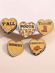 1/10pcs Western Cowboy Themed Enamel Pins, Alloy Vintage Style Novelty Brooches With Cowgirl, Boots, And Yeehaw Motifs For Backpacks, Hats, And Collars Valentine's Day Valentines Pin For Clothes Bag Charm School Kpop Teacher Supplies Bag Charms Cute Office Accessories Shirts Jacket Jewelry Halloween Autumn-Winter Accessories Clothes Pin Funny Teacher Gifts Costume Accessories Christmas - Multicolor - View 6