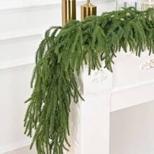 1PC Artificial Christmas Garland Ivy Vine Seasonal Pine Needles Cypress Garland Greenery Plant For Xmas Home Christmas Winter Xmas Tree Rattan Decoration Artificial Wreath Home Decor Christmas Decorations Room Decor