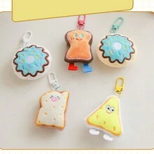 1 chiếc mặt dây chuyền hoạt hình hình bánh quy phô mai dễ thương, móc khóa sang trọng, búp bê bánh mì nướng Donut, mặt dây chuyền cho túi xách, ba lô, chìa khóa xe hơi - Nhiều màu - Xem 3