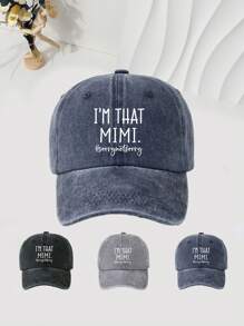 1pc "I'm Mimi" Washed Baseball Cap, Outdoor Casual Sun Hat, Unisex