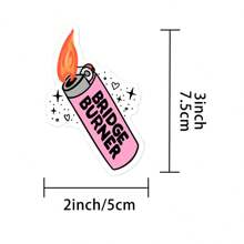 1PC Bridge Burner Lighter Sticker | Fun And Quirky Vinyl Decal For Planners, Journals, And Laptops | Cute And Mindful Design For Meditation, Wellness Enthusiasts, And Book Lovers | Fashionable, Artsy, Positive Affirmation Sticker ﻿ - Multicolor - View 2