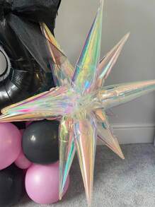 8 Stücke/Set irisierende transparente Explodierender-Stern Wassertropfen Kegel Folienballons, geeignet für Partydekorationen, Geburtstag, Hochzeit, Abschluss, Jahrestag, Fotobooth Requisiten, Partydekoration Zuhause