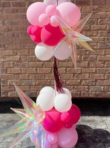 8 Stücke/Set irisierende transparente Explodierender-Stern Wassertropfen Kegel Folienballons, geeignet für Partydekorationen, Geburtstag, Hochzeit, Abschluss, Jahrestag, Fotobooth Requisiten, Partydekoration Zuhause