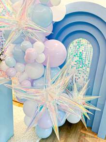8 Stücke/Set irisierende transparente Explodierender-Stern Wassertropfen Kegel Folienballons, geeignet für Partydekorationen, Geburtstag, Hochzeit, Abschluss, Jahrestag, Fotobooth Requisiten, Partydekoration Zuhause