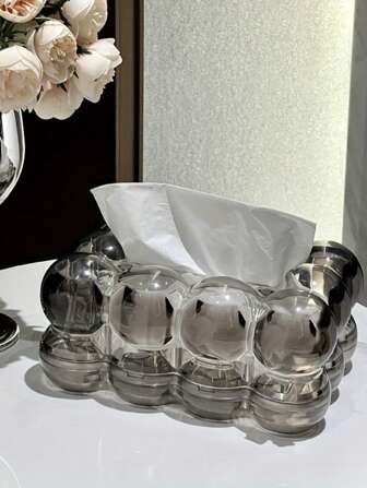 1 件优雅纸巾盒架，豪华家居装饰，适用于客厅咖啡桌，创意透明面巾纸盒分配器，适用于餐桌