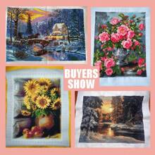 Foto-angepasster Kreuzstich-Bausatz, personalisierbar mit eigenen Fotos, handgefertigte bestickte Kreuzstich-Bausätze mit bedruckter Leinwand, Weihnachtsdekoration Geschenke