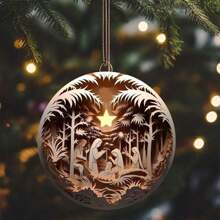 6 PIEZAS Nuevas decoraciones navideñas vintage con efectos acrílicos