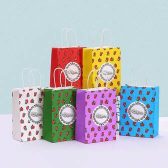 12pcs Valentine's Day Gift Bags, Valentine's Day Gift Tie-On Handles, Valentine's Day Carry Bags, Valentine's Day Shopping Bags, Packaging Ties, Valentine's Day Jewelry Pouches, For Daily Use, Party, Gift Giving