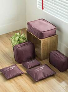 6 件/套旅行收纳袋 - 鞋袋、化妆包、储物袋、洗漱包、旅行手提袋、防水收纳袋、多功能化妆包、折叠袋、美容工具包、行李收纳袋、防尘袋、洗衣袋、洗漱套装、化妆包、多功能轻便收纳袋 - 轻松整理您的衣物,波西米亚风情 - 彩色 - 查看 3