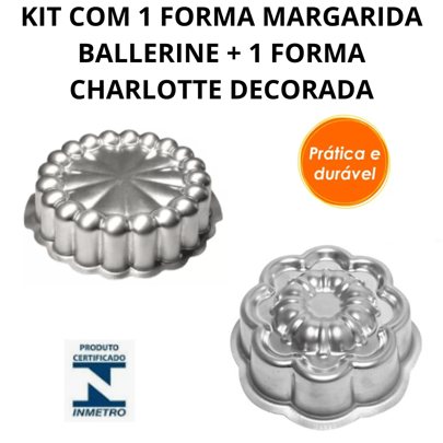 Kit Jg Conjunto De 1 Forma Charlotte Gomada Decorada + 1 Forma Margarida Ballerine Decorada
