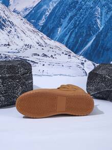 Women's High-Top Classic Brown Thermal Lined Boots, Warm Winter Boots, Versatile Casual Shoes, Lace-Up Round Toe Comfortable Shoes, Snow Boots, Christmas Gift - Brown - View 2