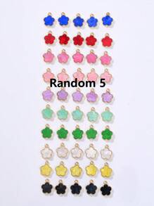 5/20/30/50/100/200/300 piezas Colgante de trébol de 4 hojas/flor de 5 pétalos colorido y elegante, adecuado para hacer collares, pulseras, pendientes, llaveros, colgantes de teléfono, joyería de regalo para parejas