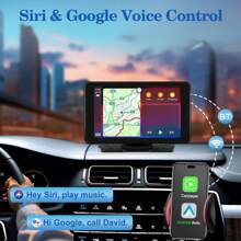 Portable Car Play Android Auto Screen For Car, 7 Inch IPS Touch Screen Wireless Car Play Driveplay Multimedia Player With Voice Control, Mirror Link For All Vehicle
