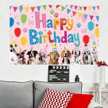 1 tấm Banner phông nền sinh nhật chó hồng có thể tái sử dụng, trang trí sinh nhật màu hồng, phông nền chụp ảnh trang trí tiệc bền, đồ dùng tiệc, nhiều kích cỡ khác nhau (210 * 150/150 * 100/100 * 75CM) - Nhiều màu - Xem 10