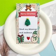 1 tấm thiệp Giáng sinh sáng tạo lời chúc phúc bằng nhựa thông thiệp chúc mừng đêm Giáng sinh đáng yêu - Nhiều màu - Xem 8