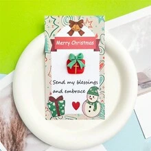 1 tấm thiệp Giáng sinh sáng tạo lời chúc phúc bằng nhựa thông thiệp chúc mừng đêm Giáng sinh đáng yêu - Nhiều màu - Xem 10