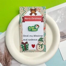 1 tấm thiệp Giáng sinh sáng tạo lời chúc phúc bằng nhựa thông thiệp chúc mừng đêm Giáng sinh đáng yêu - Nhiều màu - Xem 7