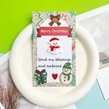 1 tấm thiệp Giáng sinh sáng tạo lời chúc phúc bằng nhựa thông thiệp chúc mừng đêm Giáng sinh đáng yêu - Nhiều màu - Xem 5