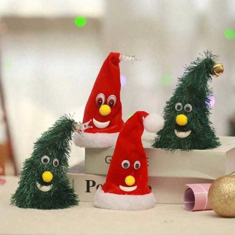 Dancing Ornament Plays Santa Claus Or Christmas Tree Plays Music And Dances - 紅色 - 查看 1