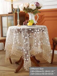 1 pieza Mantel rectangular/cuadrado bordado 100% poliéster, decoración del hogar, decoración de fiesta, serie de bodas - Multicolor - Ver 5