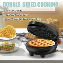 PANCERKA Mini máquina para hacer waffles - Molde de waffles de 4", Plancha de waffles antiadherente con calentamiento rápido, superficie antiadherente - Máquina perfecta para hacer mini waffles para niños y familias, solo agrega la masa - Tipo de Enchufe A USA (110-127V) - Ver 8