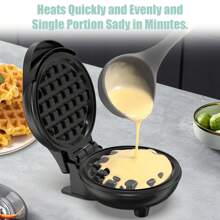 PANCERKA Mini máquina para hacer waffles - Molde de waffles de 4", Plancha de waffles antiadherente con calentamiento rápido, superficie antiadherente - Máquina perfecta para hacer mini waffles para niños y familias, solo agrega la masa - Tipo de Enchufe A USA (110-127V) - Ver 6