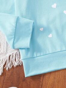 3 件套年轻女孩可爱花朵印花圆领长袖 T 恤，休闲风格，秋冬 - 彩色 - 查看 6