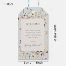 100pcs Custom Delicate Wedding Welcome Gift Tags Emerald Greenery Wedding Welcome Gift Tags Custom Wedding Favor Tags, Custom Personalized Thank You Gift Tags For Weddings, Birthday, Bridal Shower,Gala Night,Customized Wedding Crafts,Home Refresh,Festive Calendar - Multicolor - View 20