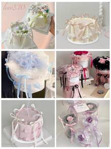 Set de 5 piezas/10 piezas Accesorios decorativos con lazos de cinta de satén hechos a mano, para envolver regalos, decoración de fiestas, lazos de decoración para cumpleaños y flores