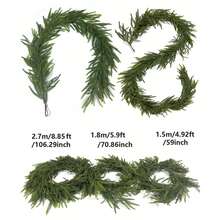 1PC Artificial Christmas Garland Ivy Vine Seasonal Pine Needles Cypress Garland Greenery Plant For Xmas Home Christmas Winter Xmas Tree Rattan Decoration Artificial Wreath Home Decor Christmas Decorations Room Decor