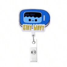 1 pieza Carrete retráctil giratorio con clip fácil de tirar, portabadges retráctiles con clip, carrete de identificación con clip lindo para enfermera, médico, estudiante, reunión, escuela, oficina