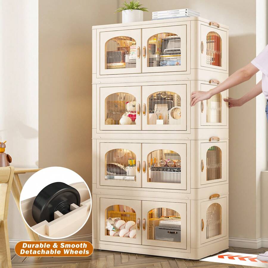 10.854 GAL Storage Bins With Lids, Foldable Large Stackable Storage