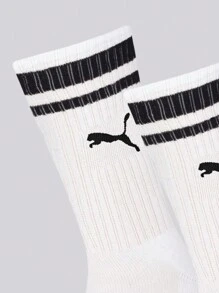 Puma Pum@ Long-Cut Sports Street Ribbed Cotton Unisex Socks 4695 - 白色 - 查看 3