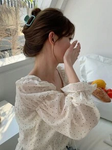 4 件/1 件女士中紫色、粉色、白色、蓝色 5 厘米/1.97 英寸方形轻质塑料发夹，时尚百搭优雅简约纯色发夹配饰适合日常外出、休闲、派对、通勤、度假、洗脸、淋浴、化妆、搭配衣服、发饰发夹发夹发夹发夹，爪夹秋冬女士发饰 - 彩色 - 查看 8
