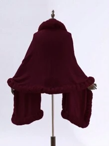 1件女士多色仿毛领柔软防风保暖时尚斗篷披肩，适合外出、聚会、派对、旅行、度假等场合。 - 多色四季披肩 - 查看 11