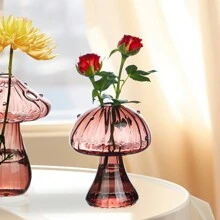 8pcs Colored Mushroom Glass Vase, Home Table Decoration, Wedding Party Table Decoration, Hydroponic Plants, Flowers Decorative Vase - 彩色 - 查看 6