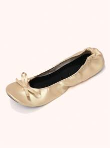 Women's Ballet Shoes, Simple Elastic Band Flat Shoes, Casual Soft And Comfortable Flat Shoes, Dance Shoes, Women's Portable Foldable Ballet Flat Shoes, Roll-Up Travel Slippers