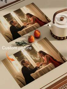 1 szt. spersonalizowanych wzorzystych podkładek, odpowiednich na kolacje przy świecach, rocznice, przyjęcia urodzinowe, podkładki z dowolnym wzorem, wyjątkowy prezent dla ukochanej osoby