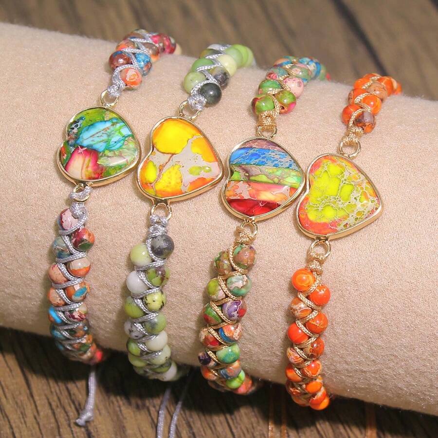Heart Decor Beaded Bracelet