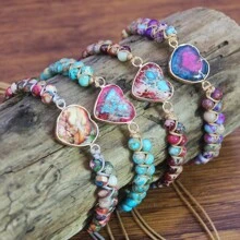 Heart Decor Beaded Bracelet