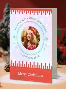 定制节日贺卡、定制圣诞贺卡、定制办公贺卡、个性化礼品，您可以定制您的专属照片和文字，可以发送给同事、朋友、家人、情侣、同学和其他您想发送的人，给他们送上开学的祝福 - 17.8*12.7cm 雙頁 - 查看 10